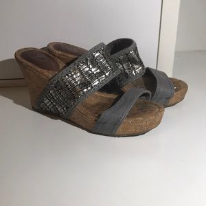 The sak Silver wedge sandals